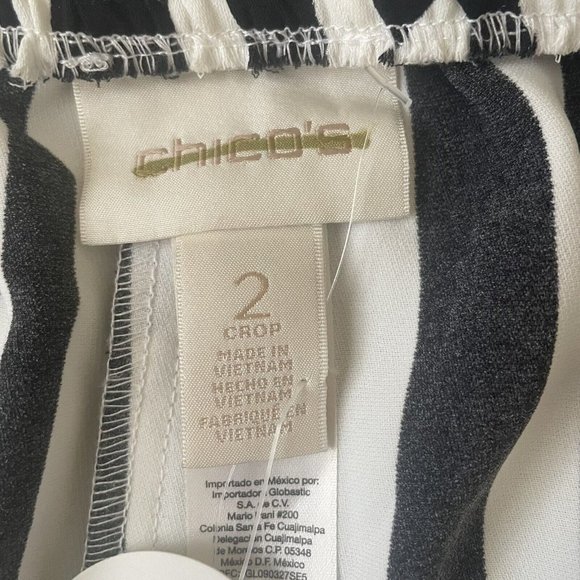 Chico's Pants Womens 2 (Size 12) Black Cream Cropped Wide Leg Ultimate Fit NEW - Picture 4 of 12